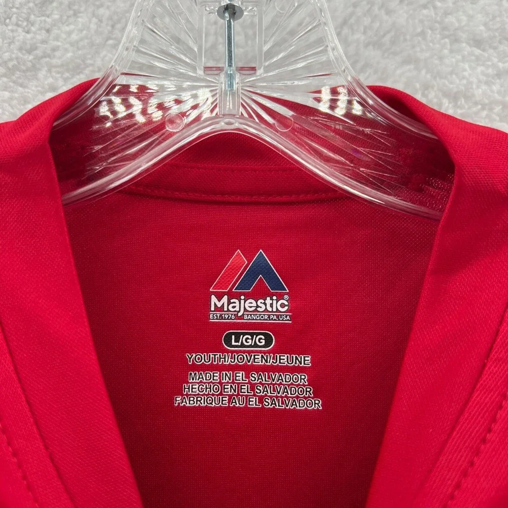 Los Angeles Angels Shirt Boys Large Red MLB Jersey Youth Sports Majestic Tee New